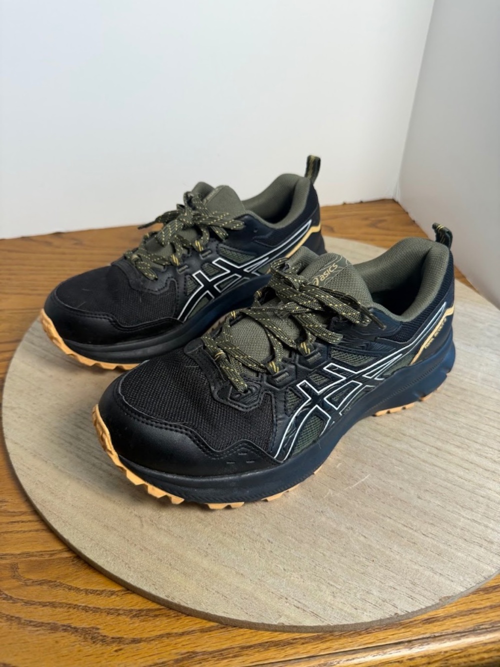 ASICS Trail Scout 3 Trail Running Shoes Black Tan Mens 8